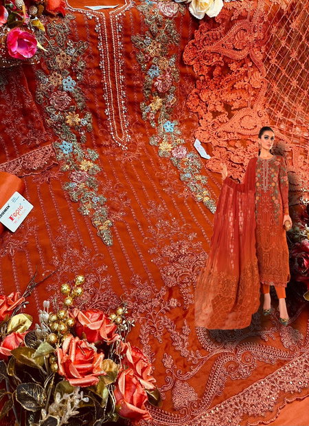 Rosemeen 1528 By Fepic Georgette Embroidered Work Salwar Kameez Exporters In India	